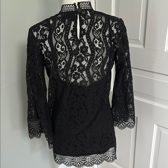 Johnny Was Starlet Lace Blouse Elegant Black Lace Top Camisole Small - Picture 3 of 7